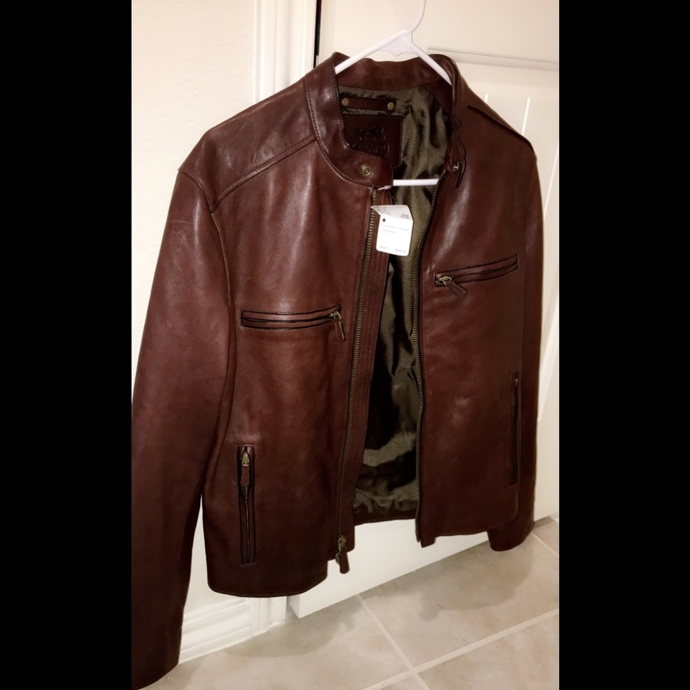 REAL LEATHER COACH similar to biker jacket 4 sale